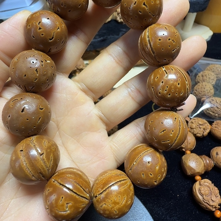 福利款2.0正圆桃核手串