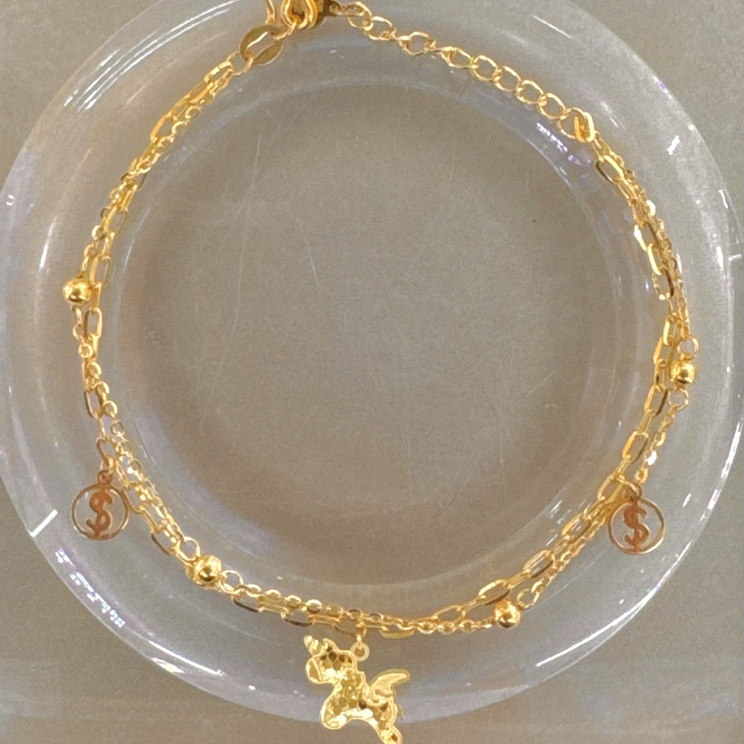 1A足金小飞马手链5.6g