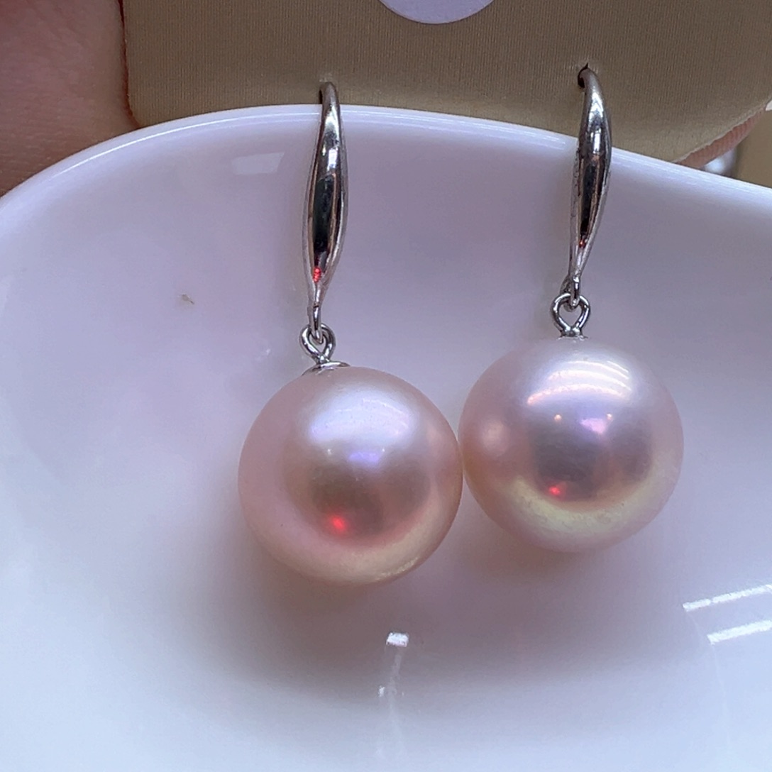 银S925镶嵌淡水珍珠耳饰