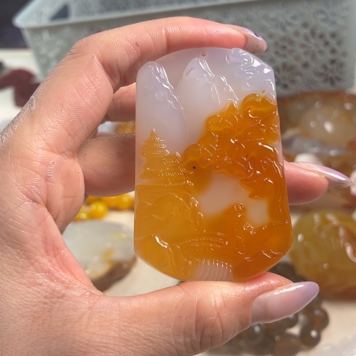 玛瑙/玉髓未镶嵌吊坠(不含链)