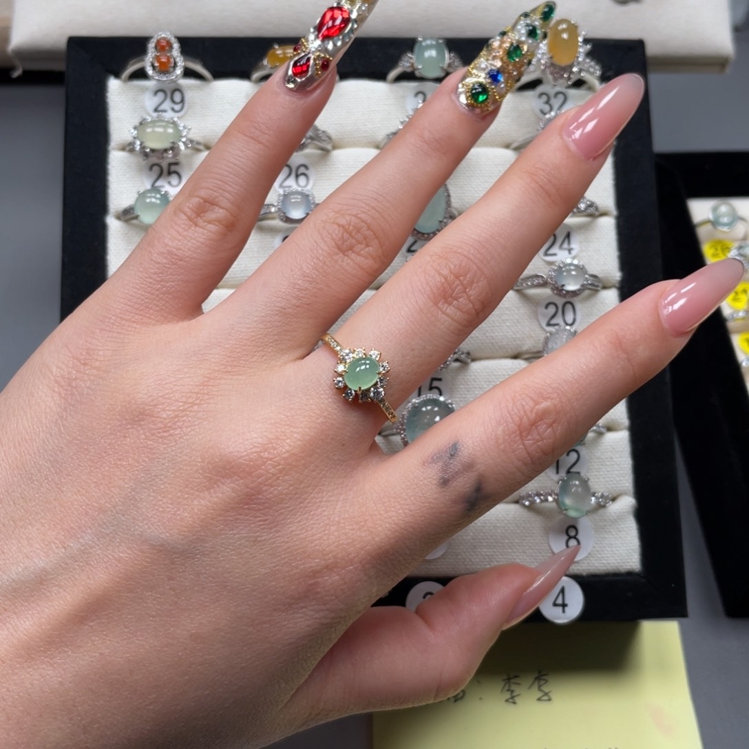 翡翠银S925镶嵌戒指999993514