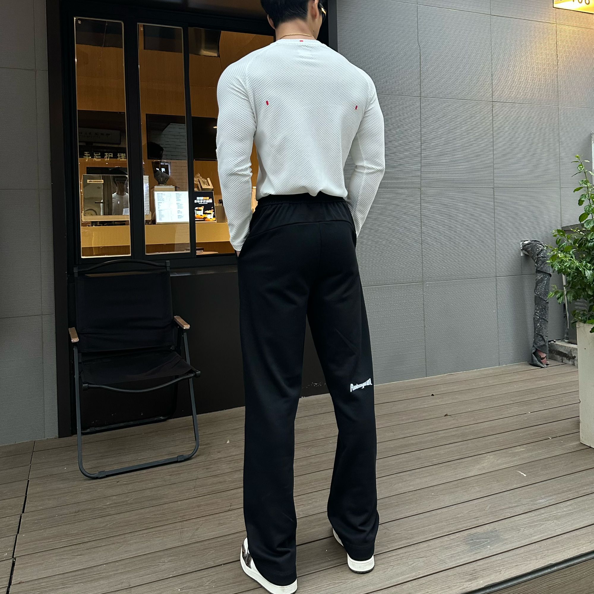 AOBOYUAN基础多巴胺雀蓝通勤毛圈弯刀版型运动卫裤