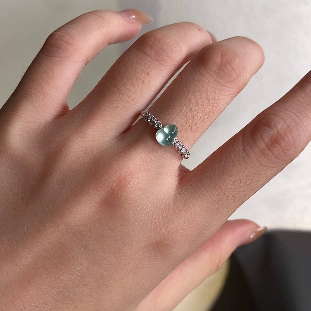 翡翠18K金镶嵌吊坠(不含链)葫芦戒指