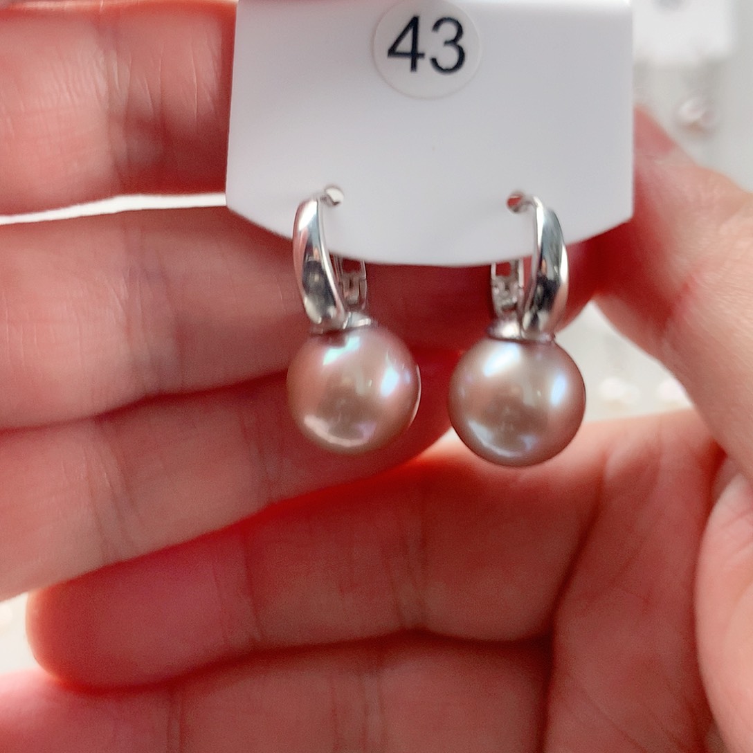 淡水珍珠耳饰银S925镶嵌阳**航