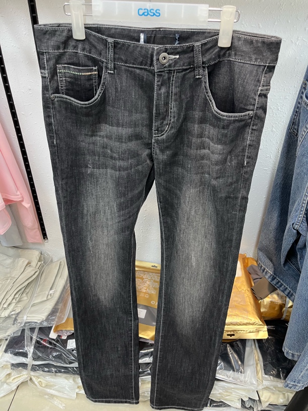 品牌撤柜 75棉➕桑蚕丝垂顺春夏直筒中高腰剪标牛仔裤