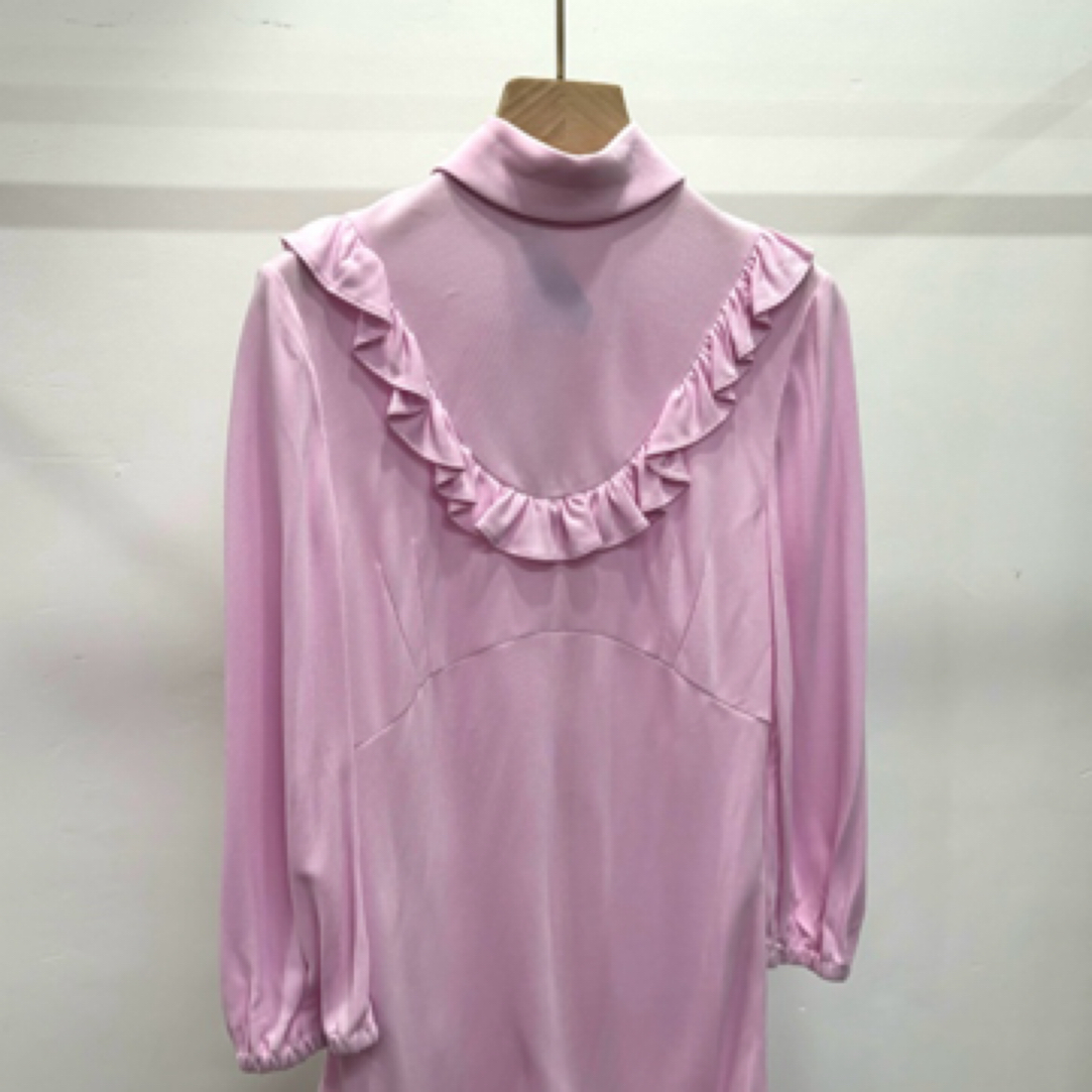 99新 MIU MIU/缪缪 miumiu粉色连衣裙/38码/A00960