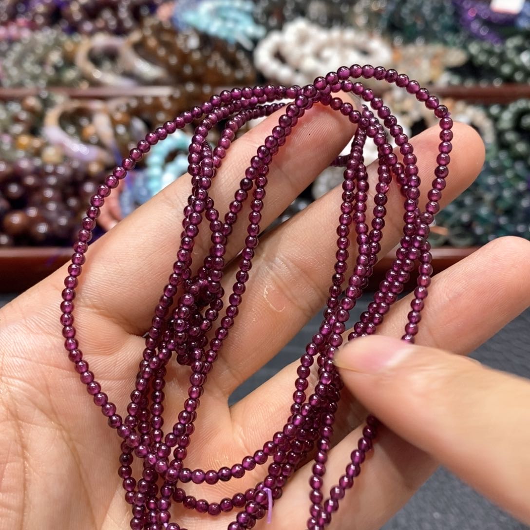 未镶嵌手链水晶紫牙乌三圈