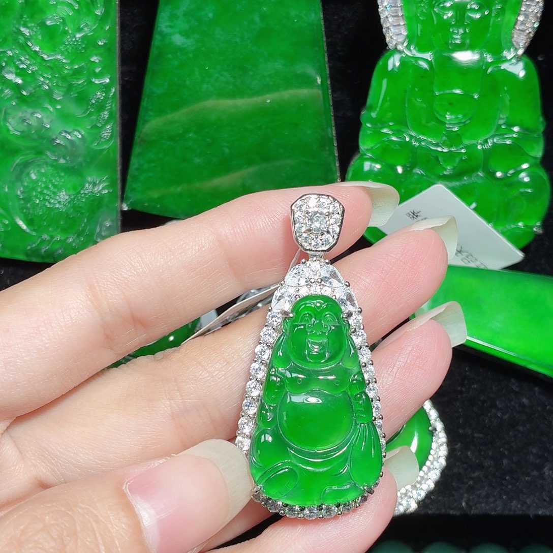 翡翠银S925镶嵌颈饰