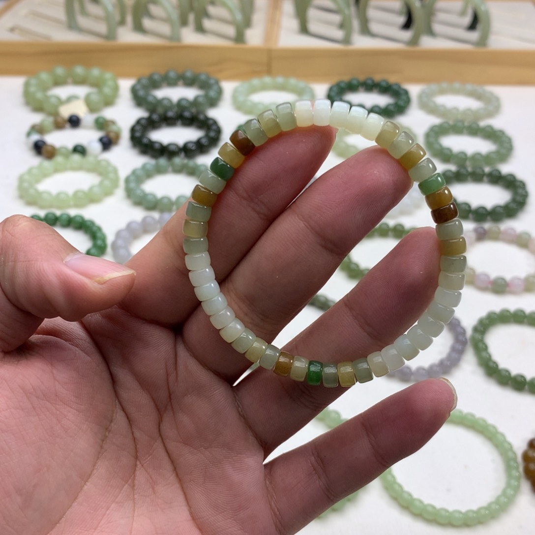 和田玉手串（多宝药片6）未镶嵌