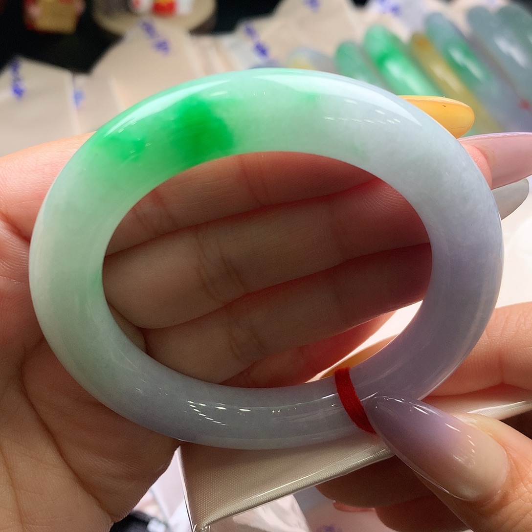 翡翠未镶嵌手镯54圆