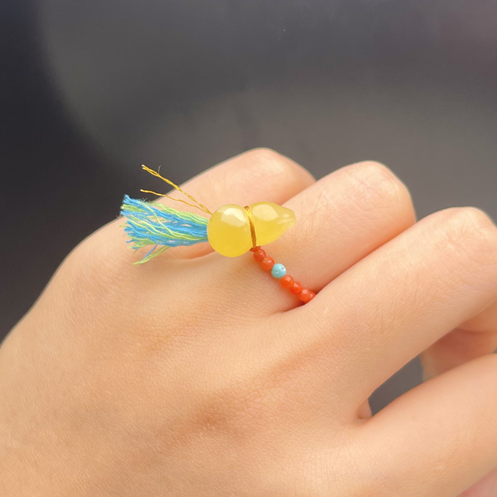 琥珀蜜蜡葫芦戒指（多样性发货）