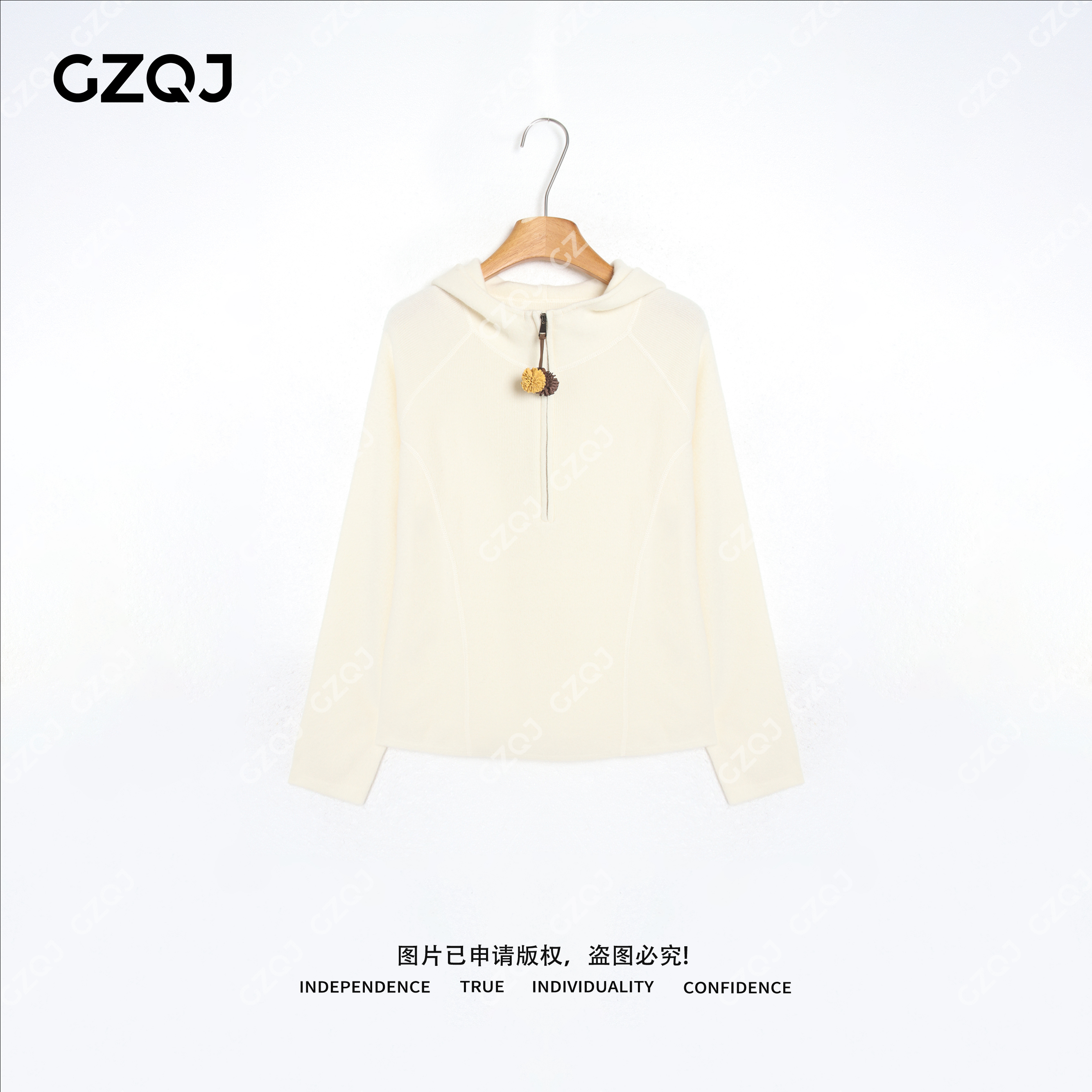 老琴私服【雪绒球】100羊毛高级感时尚保暖连帽毛衣女冬季新款  016