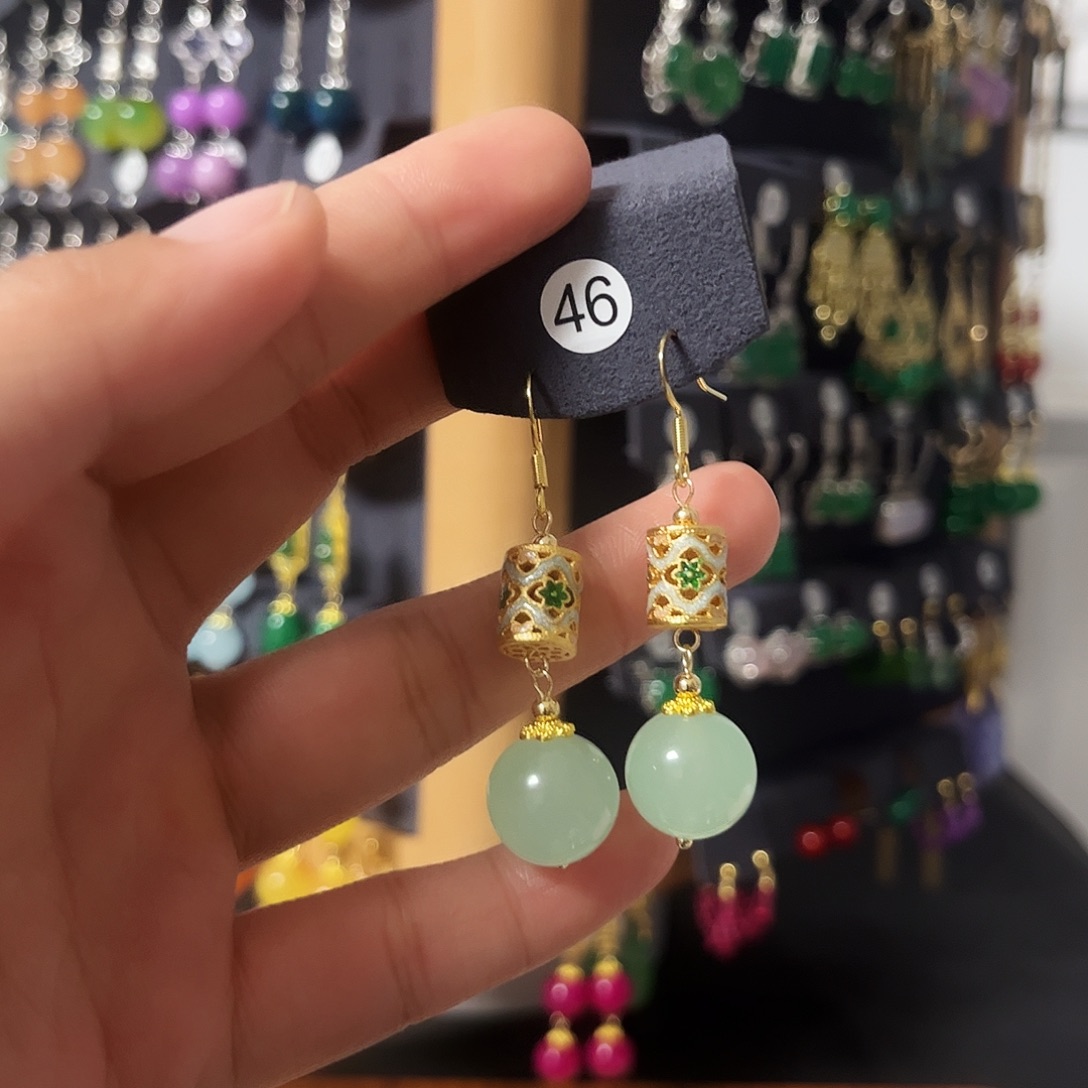 锆石纯铜925银耳饰