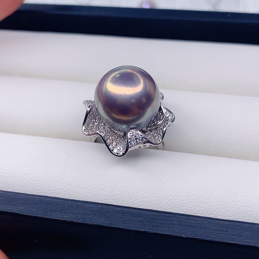 八***九戒指淡水珍珠银S925镶嵌15➕