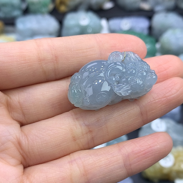 翡翠未镶嵌颈饰天然缅甸A货翡翠貔貅吊坠