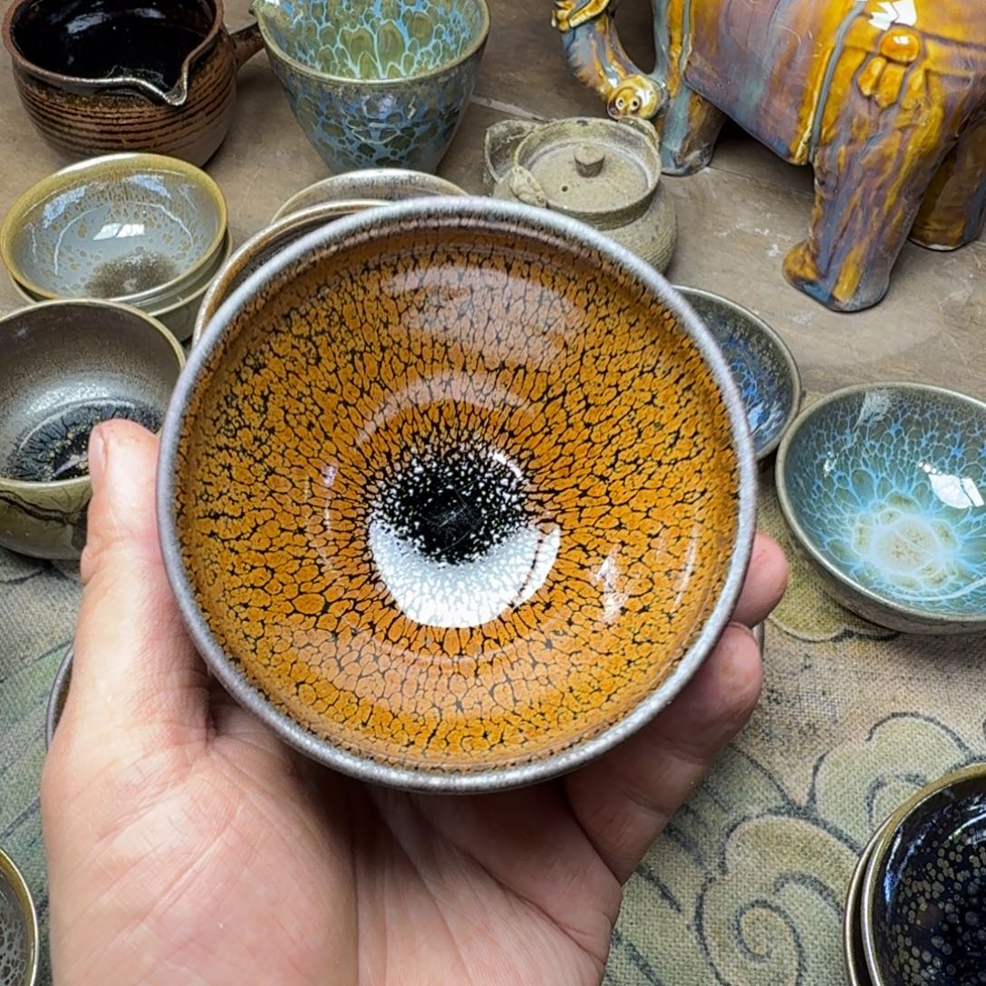 运***器茶盏建盏精品三有鹧鸪