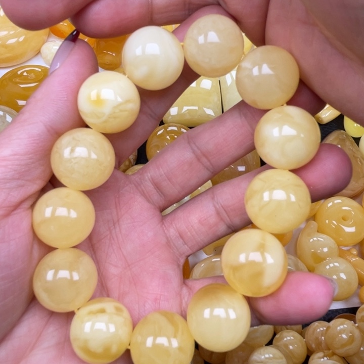 裸石蜜蜡未镶嵌蜜蜡18手串