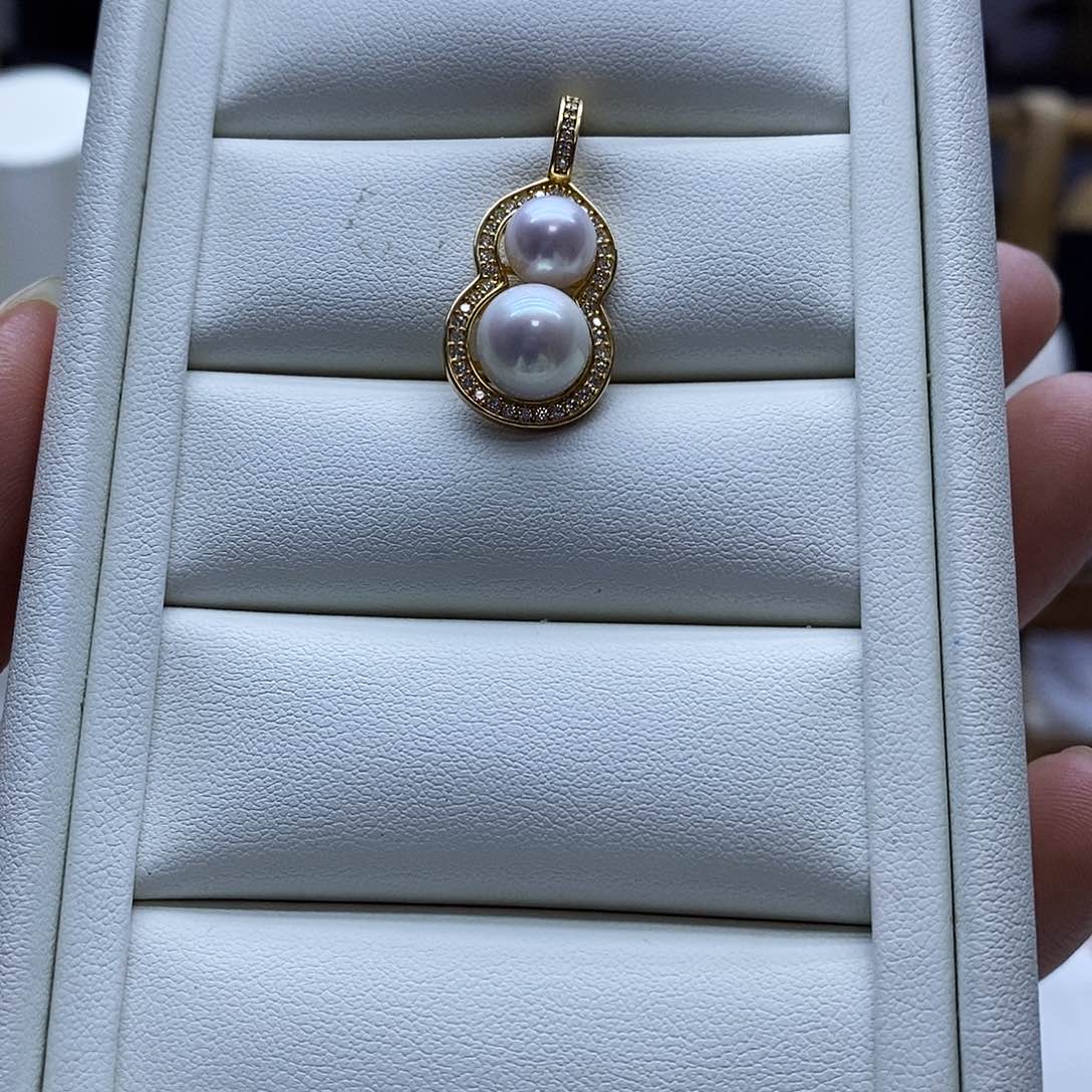 吊坠(不含链)银S925镶嵌淡水珍珠