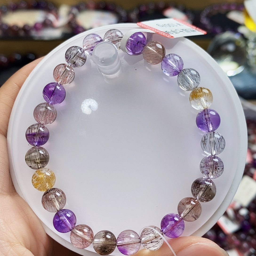 未镶嵌手链水晶透体稀有色仙女超7m+ V044