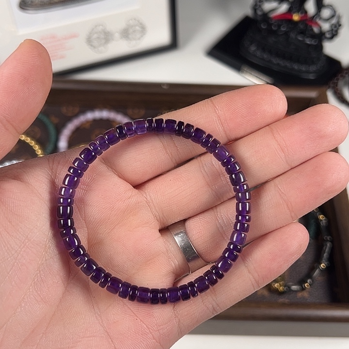 紫晶未镶嵌手链溜达玩溜达玩