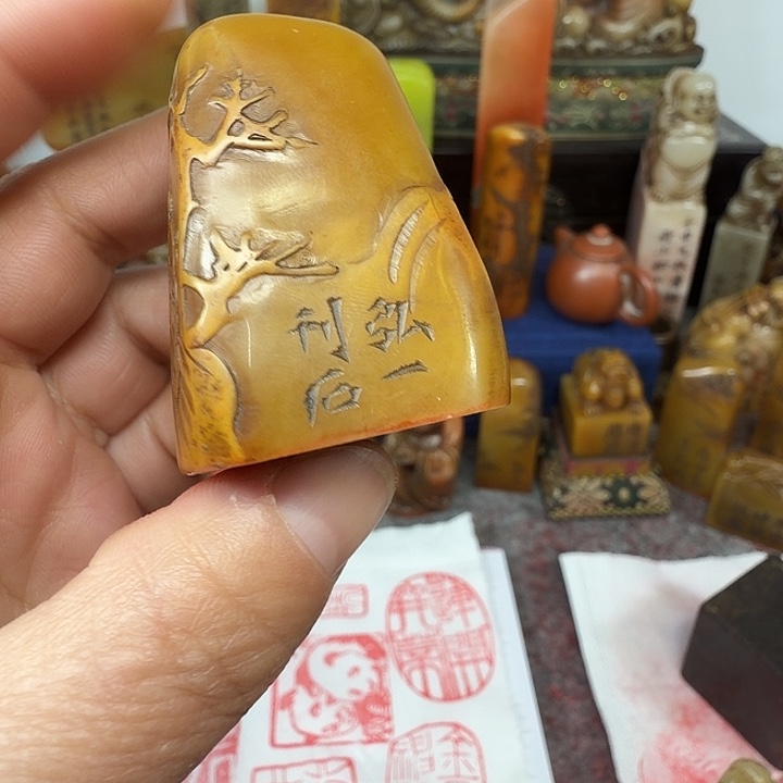 心***水印石寿山石寿山石雕刻工艺精湛