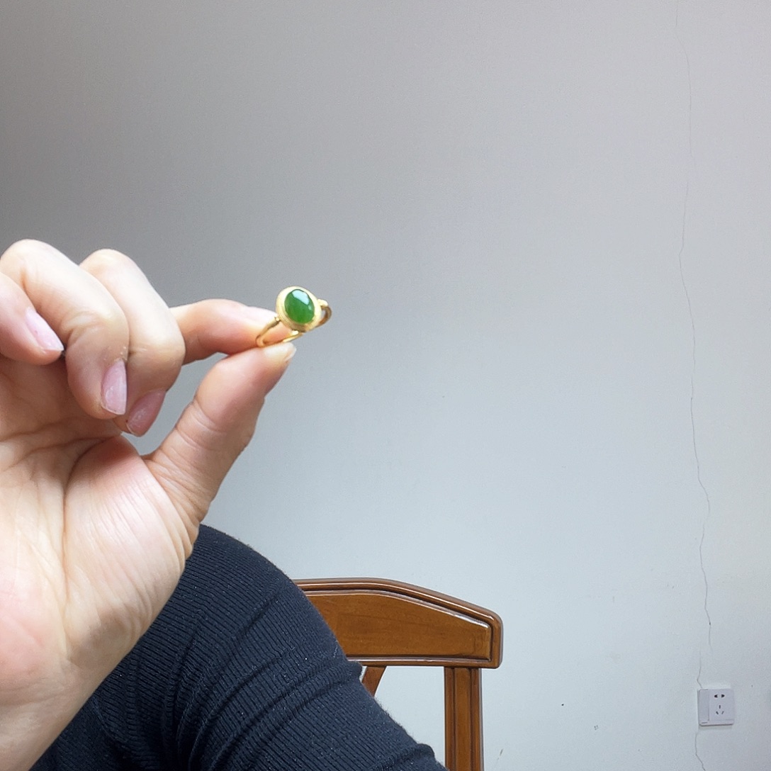 和田玉戒指银S925镶嵌