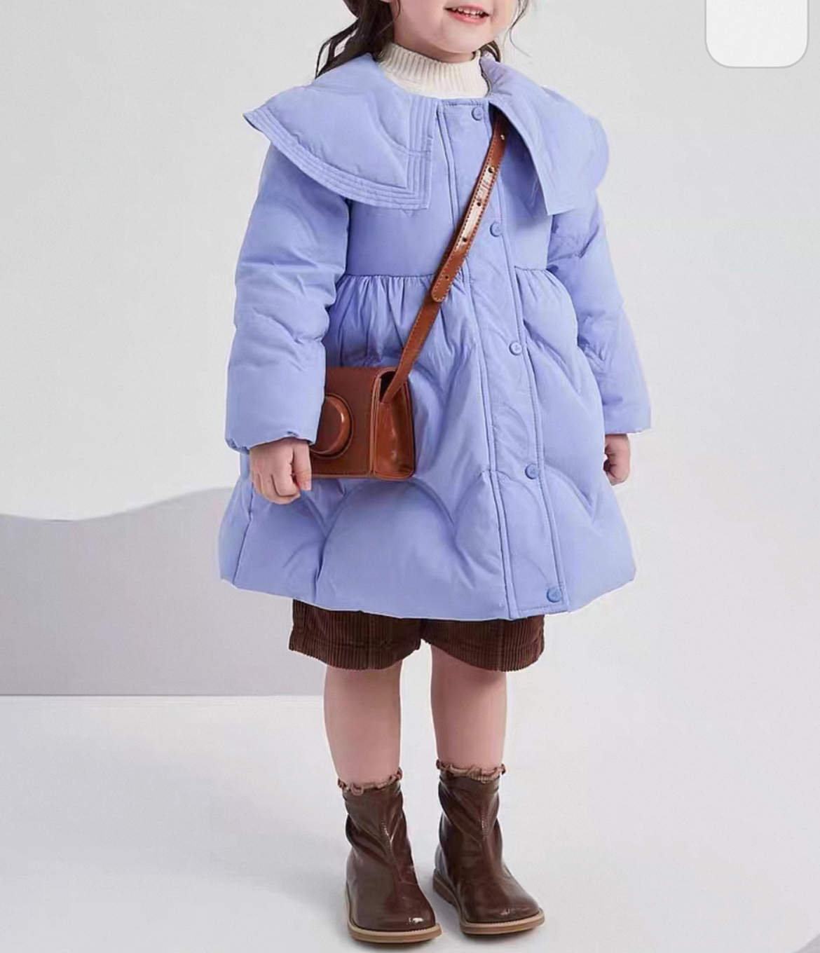 大瑕疵！女童冬季高蓬松收腰翻领羽绒服11171