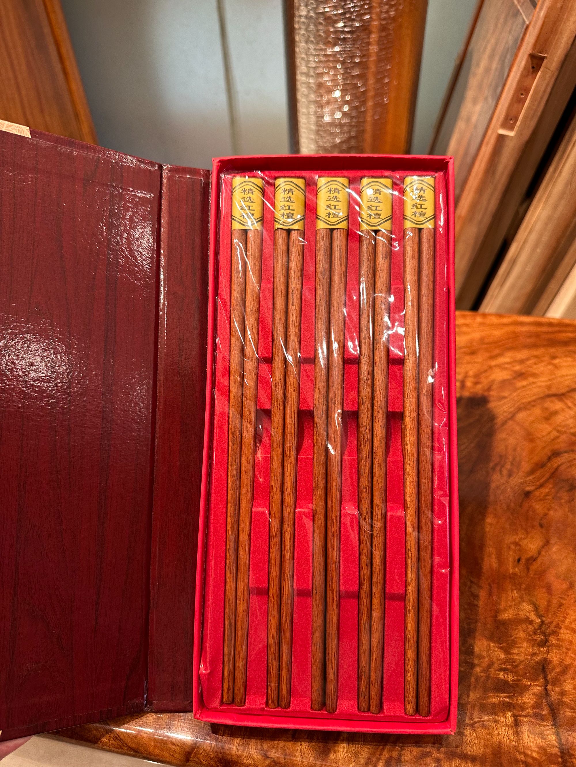 红檀筷子高档家用防滑防霉无漆无蜡