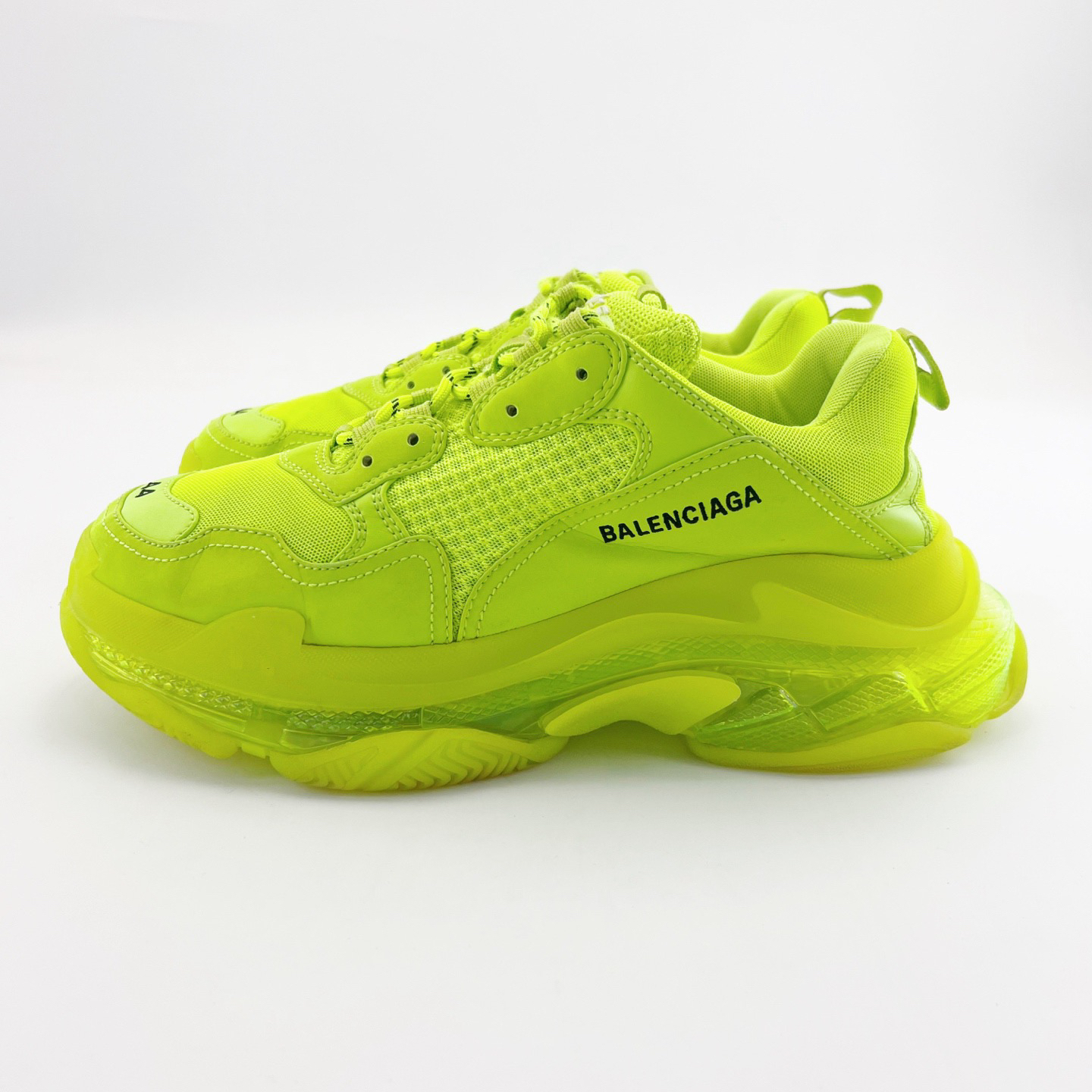 95新 Balenciaga/巴黎世家 44码/荧光黄厚底老爹鞋/15710382