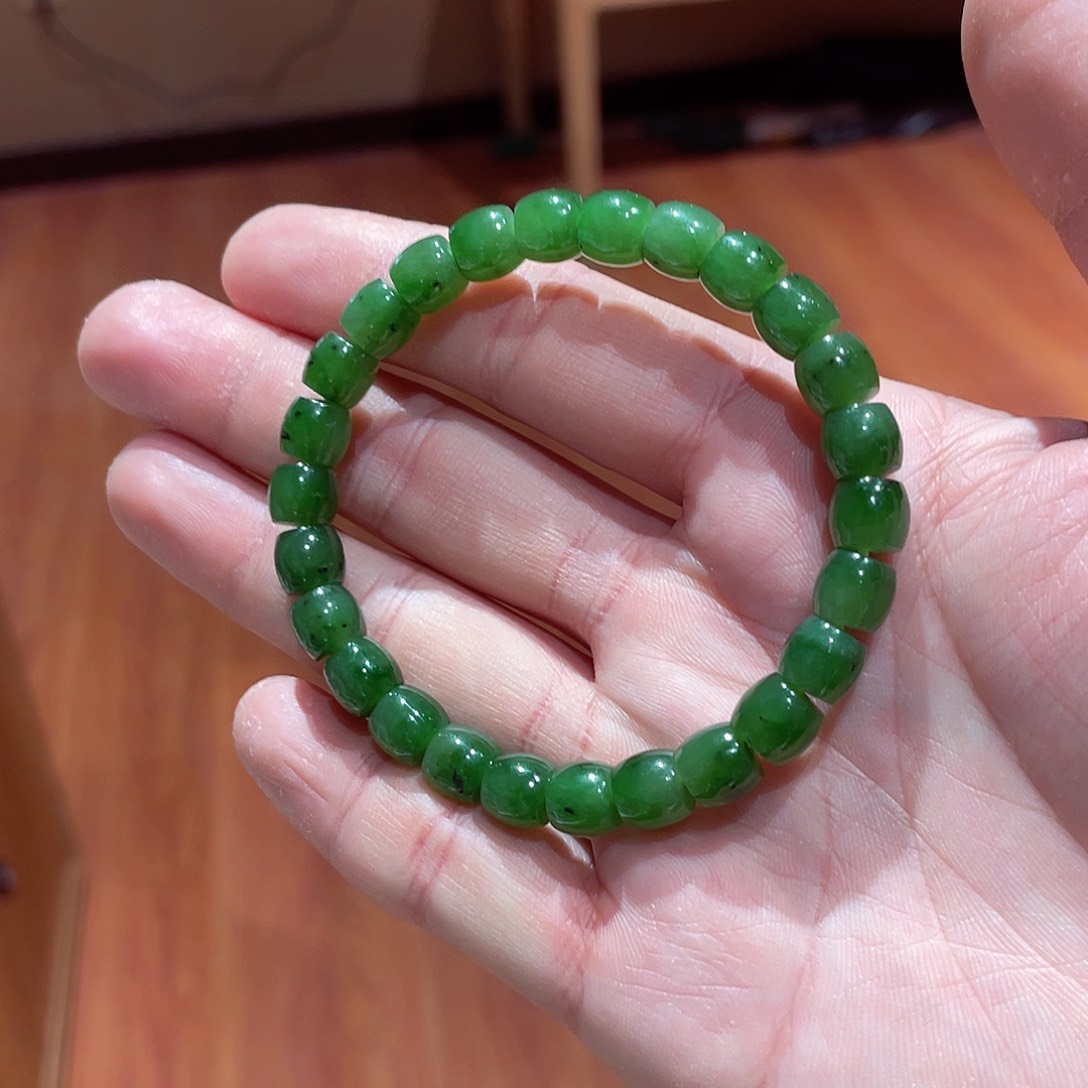 和田玉手链未镶嵌碧玉7.8直切手串