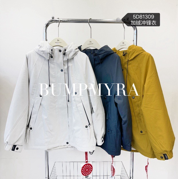 胖淼淼冬季新款女装加绒厚款冲锋衣百搭时尚女士棉服外套5D81309