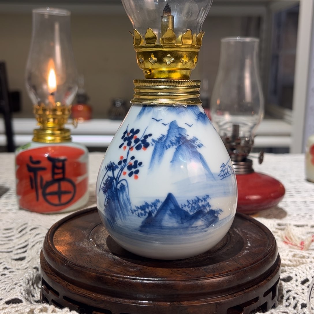 摆件景德镇陶瓷香薰灯