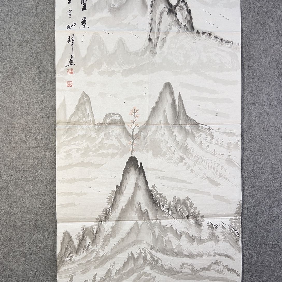 国画451 花鸟在此处飞翔也不太方便呀