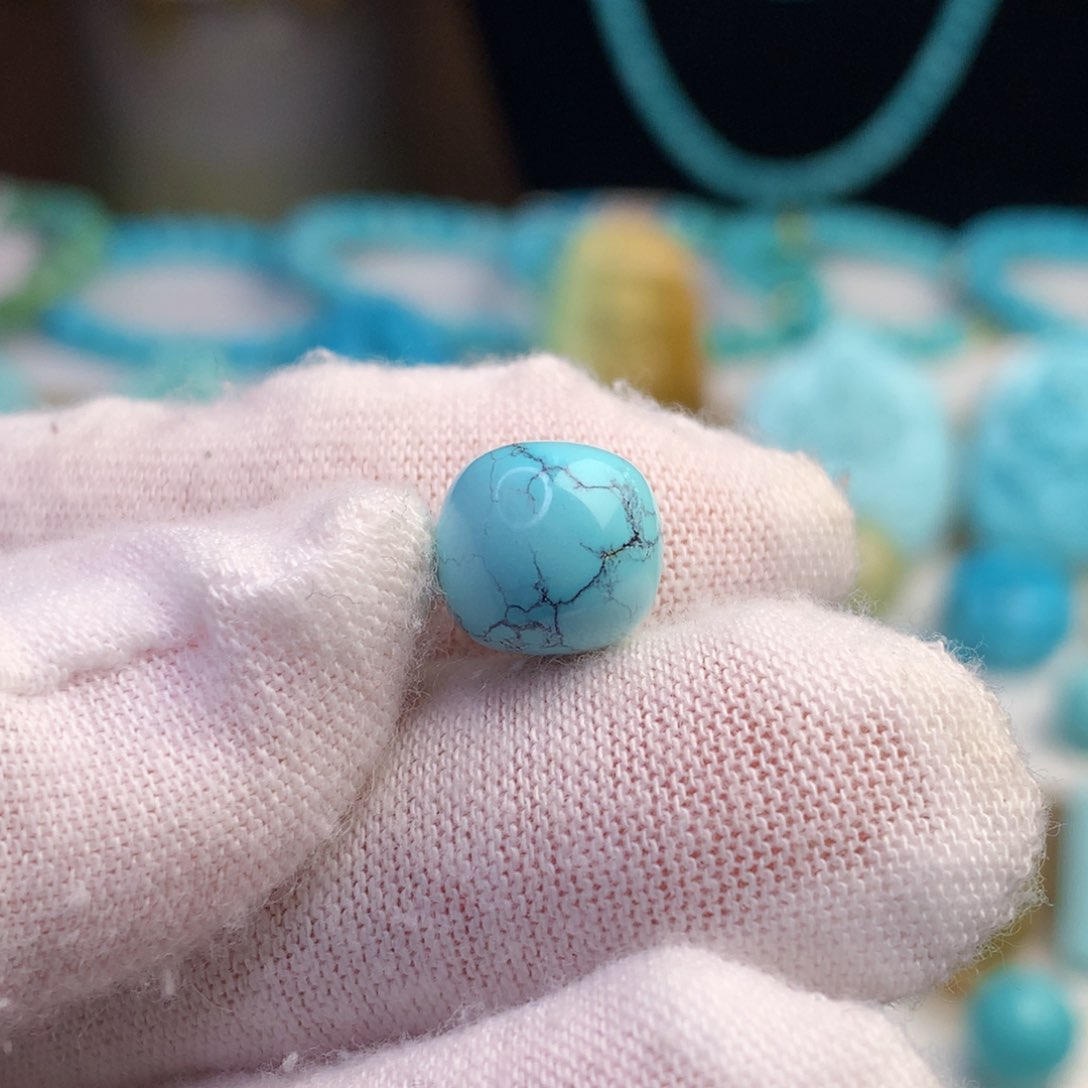 绿松石珠宝奇石未镶嵌9.2毫米