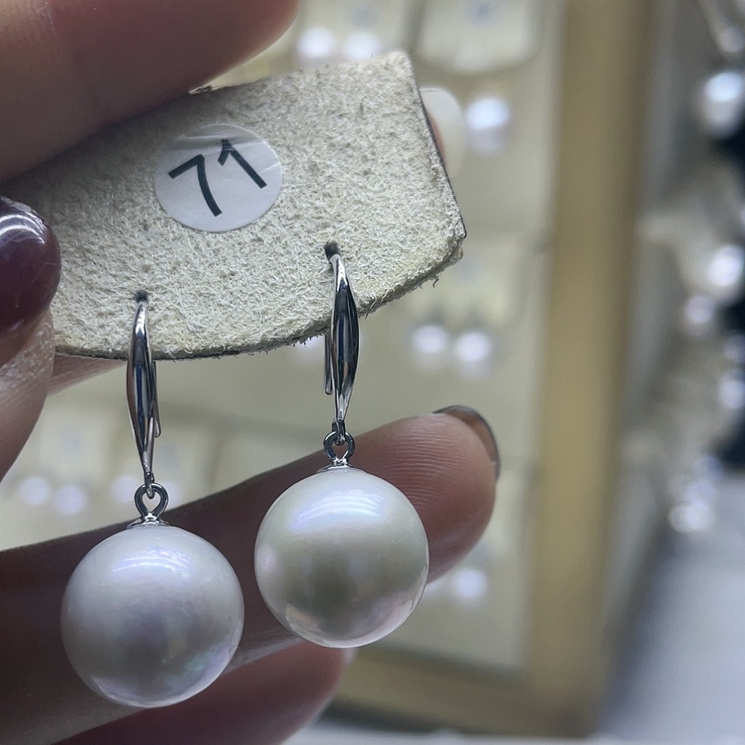 淡水珍珠耳饰银S925镶嵌