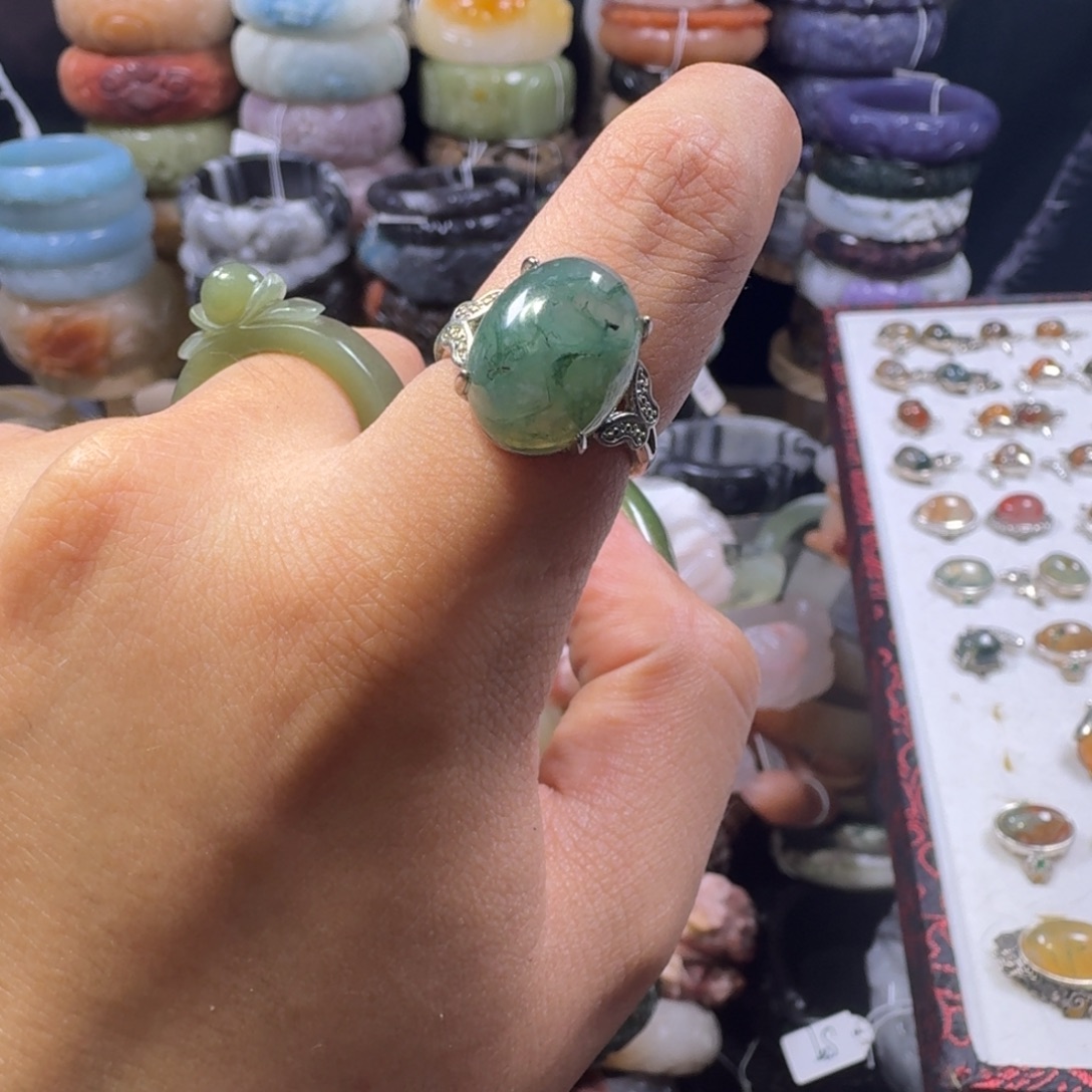 珐琅非金属水草戒指
