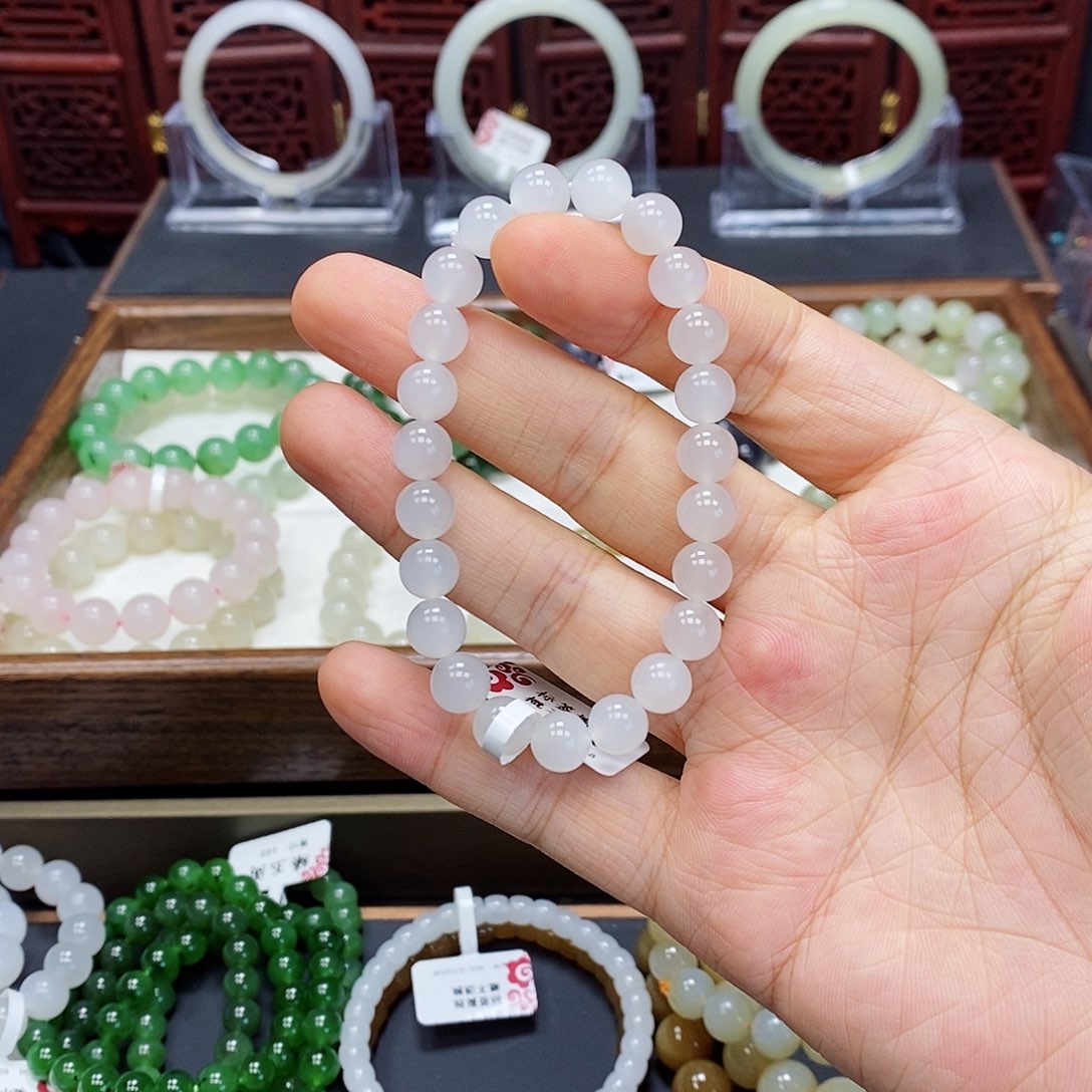和田玉手串未镶嵌m****y白玉8