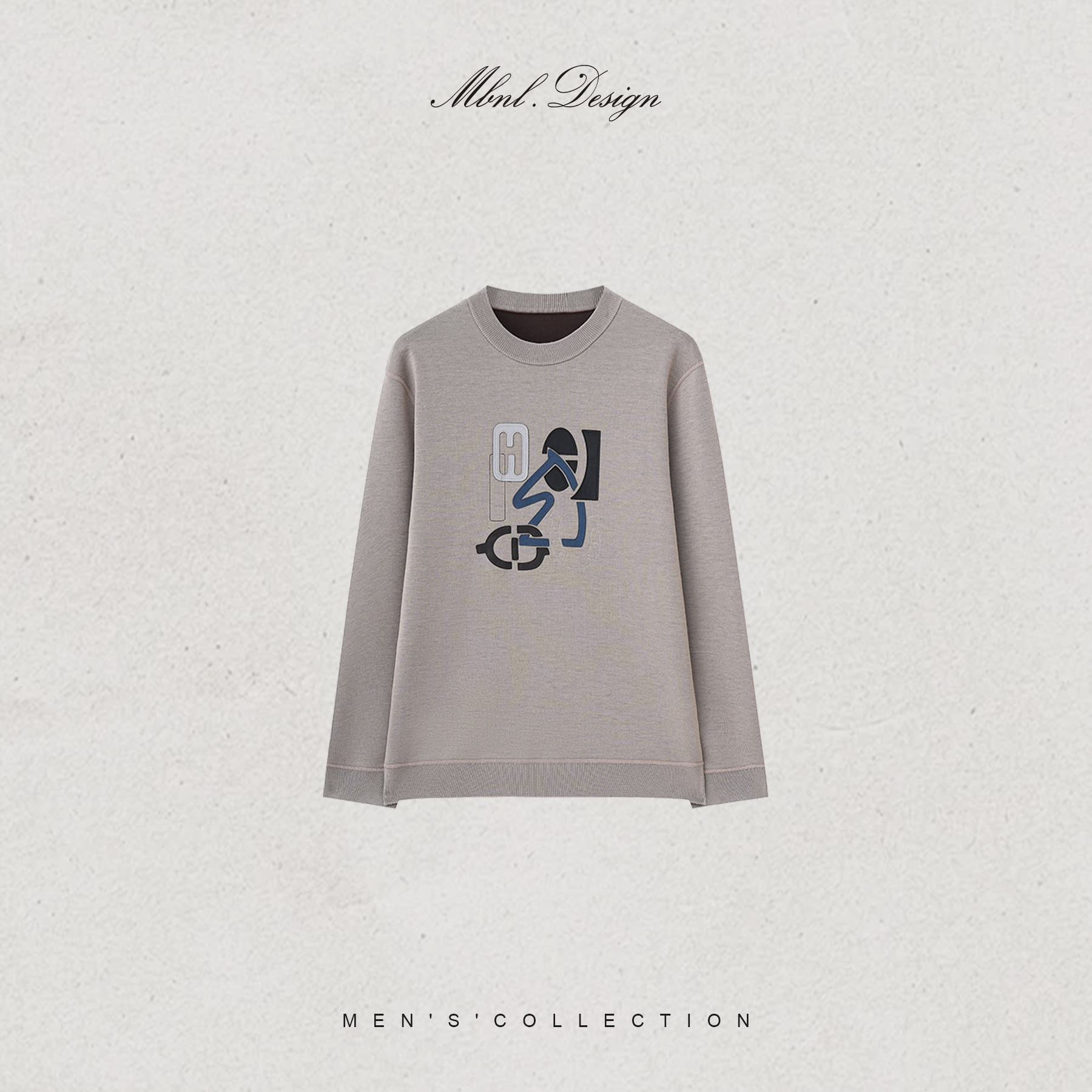 MBNL-F「H.Puzzle」秦磊男装绵羊毛混纺刺绣超迁皮毛衣LL-WSY1222