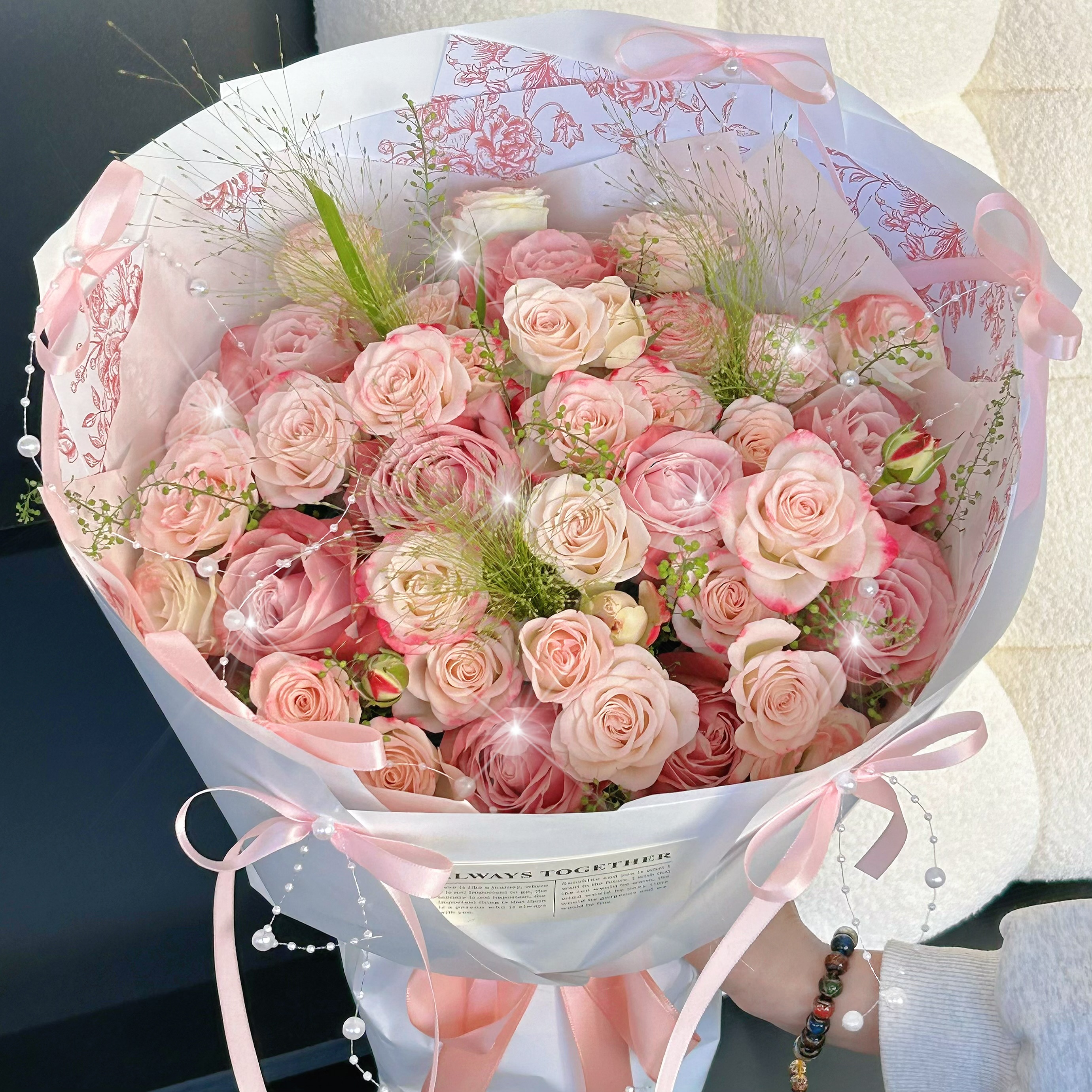 【仙女的爱】9枝午后红茶玫瑰鲜花花束送女友爱人闺蜜约会生日仪式感鲜花小时达鲜花订购同城配送