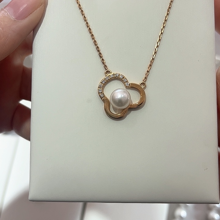 海水珍珠套链18K金镶嵌