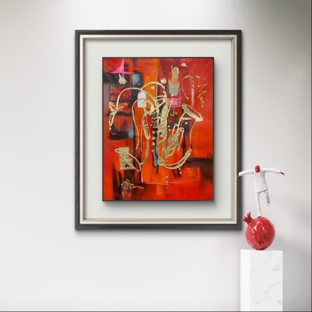 壹画廊艺术品吴瑞众油画现代适用于客厅卧室玄关装饰100*75cm