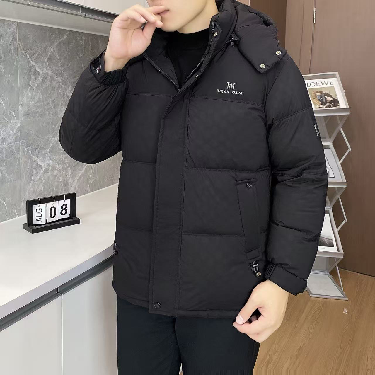 男士棉服冬季加厚保暖带帽棉衣加绒商务休闲棉袄中青年男装新款