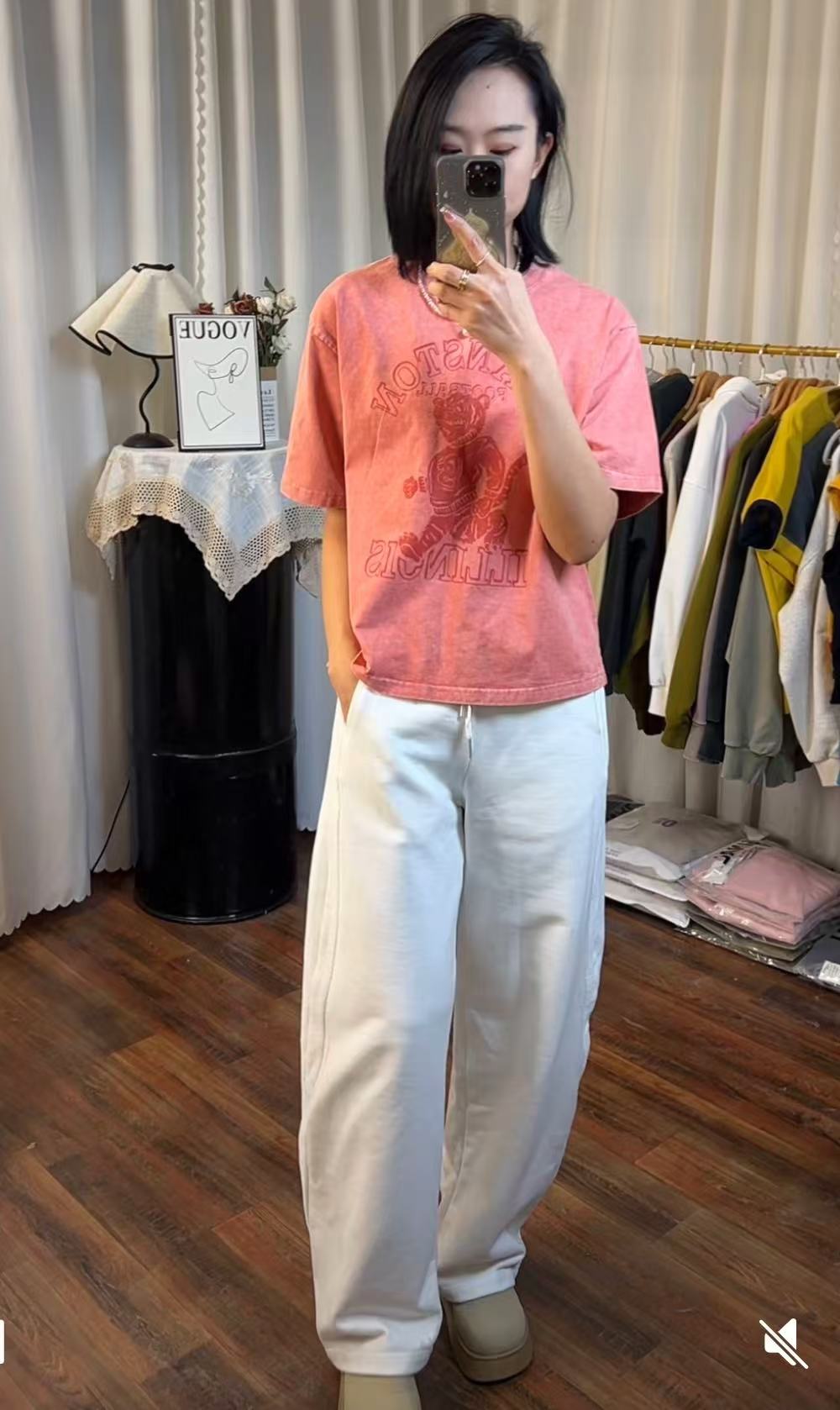 韩单高品质卫衣时尚百搭短袖简约韩版圆领宽松女士