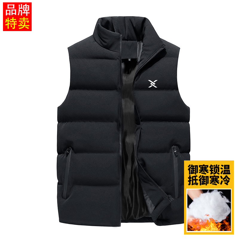 新款秋冬男士马甲商务休闲加厚保暖短款无袖背心立领外套欧美简约