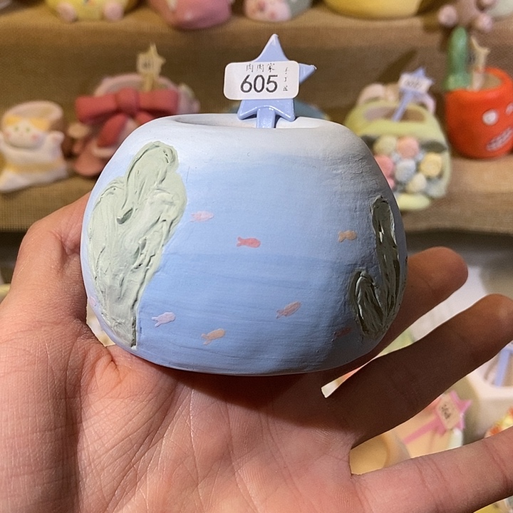 满29包邮 手工手绘盆 605