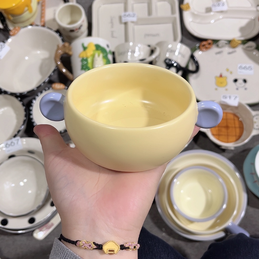陶瓷4寸双耳碗陶瓷餐具系列