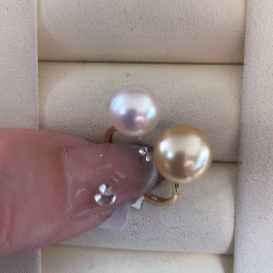 海水珍珠戒指18K金镶嵌