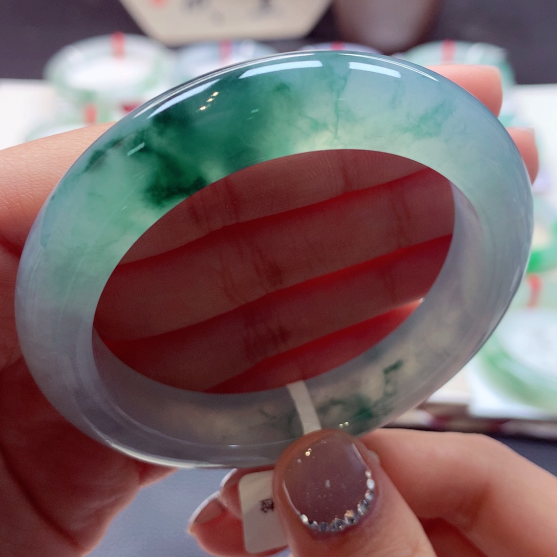 翡翠手镯未镶嵌31正圈77