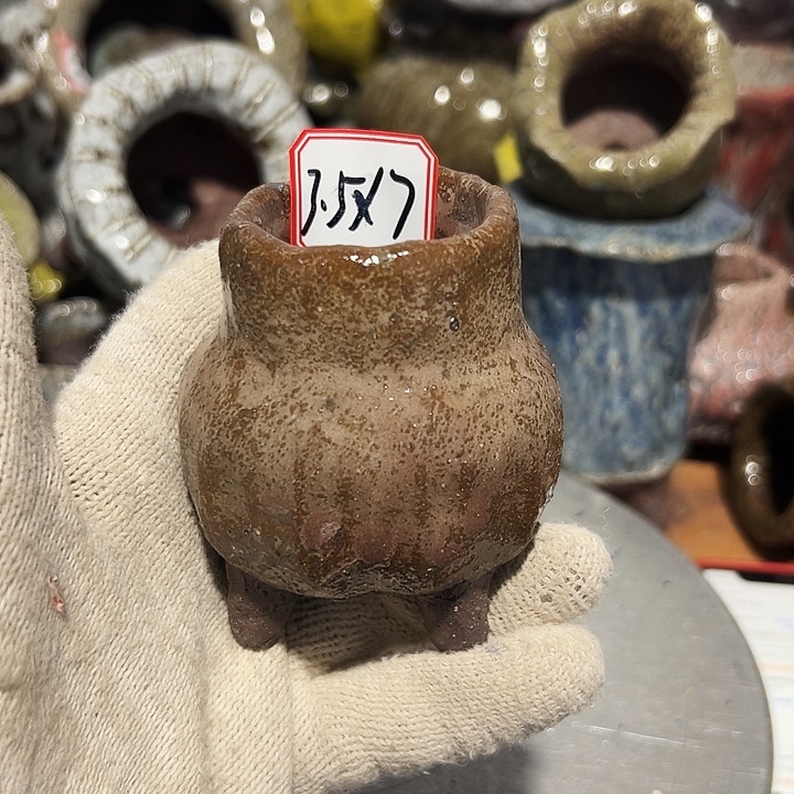 粗陶茶具套装女手工花盆