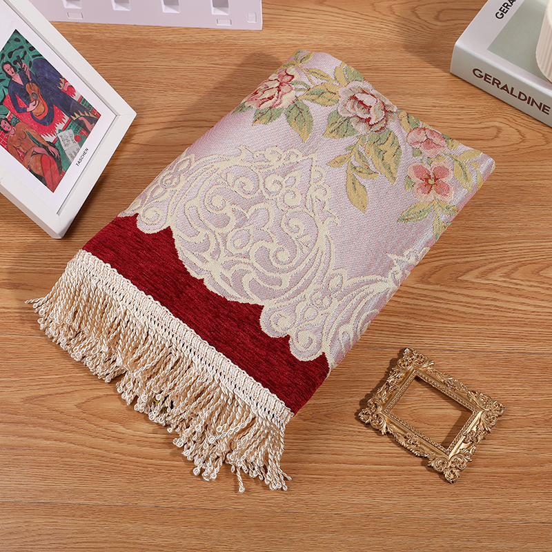 少数民族复古风花卉流苏礼拜毯绣花防滑简约